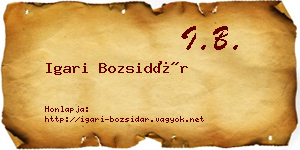 Igari Bozsidár névjegykártya